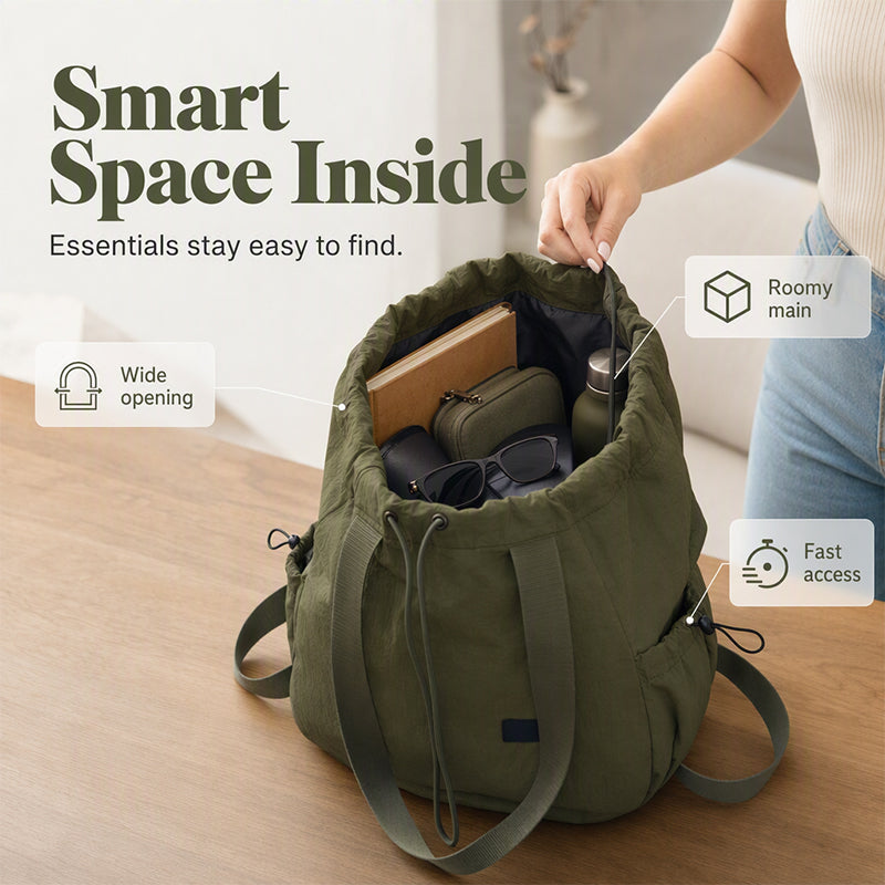 ⏰Last Day Sale 50% Off💃Women's Large Capacity Drawstring Tote Backpack