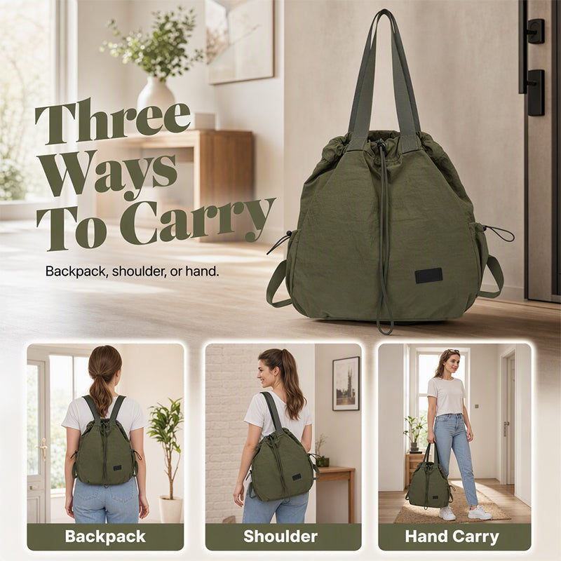 ⏰Last Day Sale 50% Off💃Women's Large Capacity Drawstring Tote Backpack