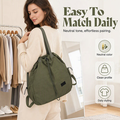 ⏰Last Day Sale 50% Off💃Women's Large Capacity Drawstring Tote Backpack