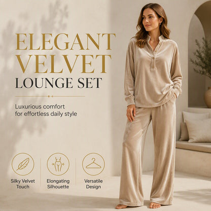 💎 Luxe Texture, Effortless Two-Piece Style | Women's Velour Wide-Leg Set ⚡ Free Shipping