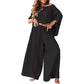 ✨ Women’s Off-Shoulder Top & Wide-Leg Pants Set – Effortless Elegance Meets Everyday Comfort