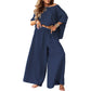 ✨ Women’s Off-Shoulder Top & Wide-Leg Pants Set – Effortless Elegance Meets Everyday Comfort