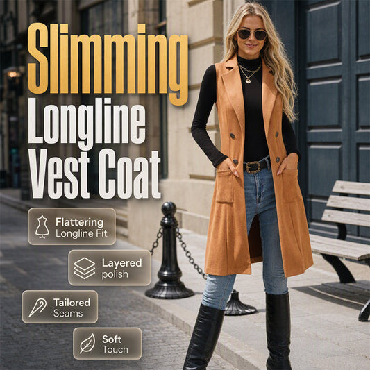 ✨Women's Chic Sleeveless Open Front Longline Jacket – Effortless Layering & Elegant Autumn Style