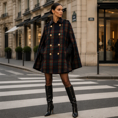 👖 LIMITED-TIME 50% OFF! ✨ Women Vintage Plaid Cape Coat
