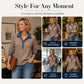 👖 LIMITED-TIME 50% OFF! ✨ Women's Contrast Denim Collar Knit Top