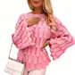 ⏰Last Day Sale 50% Off💃Women's Hollow Out Slouchy Knit Sweater