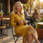⏰Last Day Sale 50% Off💃Women's Long Sleeve Tassel Hem Midi Dress