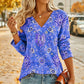🌸 50% OFF NOW!Women's Elegant Floral Print V-Neck Top
