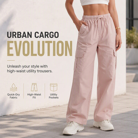 ✨Effortless Style | Women’s High-Waisted Quick-Dry Wide-Leg Cargo Pants