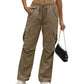 ✨Effortless Style | Women’s High-Waisted Quick-Dry Wide-Leg Cargo Pants