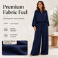 ✨ Easy Everyday Comfort | Women's Relaxed-Fit Top & Trousers 2-Piece Set