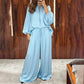 ✨ Easy Everyday Comfort | Women's Relaxed-Fit Top & Trousers 2-Piece Set