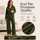 ✨ Effortless Comfort | Women's V-Neck Off-Shoulder Top & Wide-Leg Pants 2-Piece Set