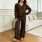 ✨ Effortless Comfort | Women's V-Neck Off-Shoulder Top & Wide-Leg Pants 2-Piece Set