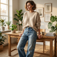✨ Easy Everyday Comfort | Women's Relaxed-Fit Straight-Leg Jeans