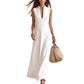 ✨ Flattering Elegance | Women's Deep V-Neck Sleeveless Maxi Dress