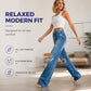 ✨ Flattering Everyday Style | Women's High-Waisted Distressed Wide-Leg Jeans
