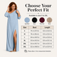 ✨ Flattering Elegance | Women's Off-Shoulder Side-Slit Maxi Dress
