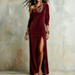✨ Flattering Elegance | Women's Off-Shoulder Side-Slit Maxi Dress