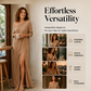 ✨ Flattering Elegance | Women's Off-Shoulder Side-Slit Maxi Dress