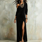 ✨ Flattering Elegance | Women's Off-Shoulder Side-Slit Maxi Dress