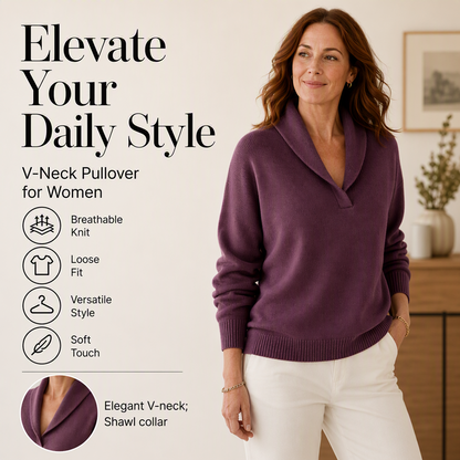☁️ Cozy Everyday Comfort | Women's Shawl-Collar Pullover Sweater
