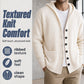 ☁️ Cozy Everyday Comfort | Men's Hooded Textured-Knit Button Cardigan