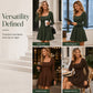 ✨ Flattering Elegance | Women's Square-Neck Long-Sleeve A-Line Mini Dress
