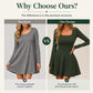 ✨ Flattering Elegance | Women's Square-Neck Long-Sleeve A-Line Mini Dress