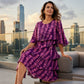 🌸 Fresh Feminine Style | Women's Floral Print Ruffle Tiered Dress