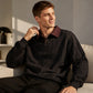 🍂 Made for Cooler Days | Men's Textured Faux-Layer Collared Sweatshirt