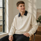 🍂 Made for Cooler Days | Men's Textured Faux-Layer Collared Sweatshirt