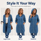☁️ Easy Everyday Comfort | Women's Relaxed Mid-Length Hooded Cardigan