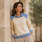 ✨ Easy Everyday Style | Women's Denim Patchwork Long-Sleeve Sweatshirt