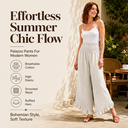 ☀️ Lightweight Comfort | Women's High-Waist Cotton-Linen Relaxed Pants