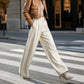 ✨ Polished Comfort | Women's High-Waisted Wide-Leg Suit Pants