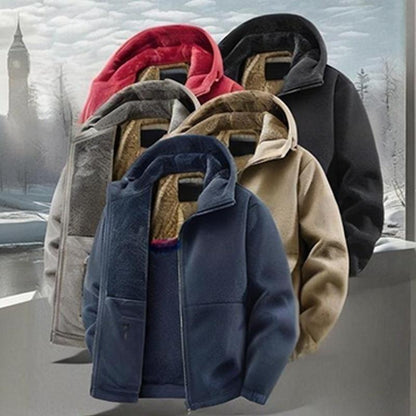 ❄️ Cold-Weather Comfort | Men's Warm Hooded Zip-Up Jacket