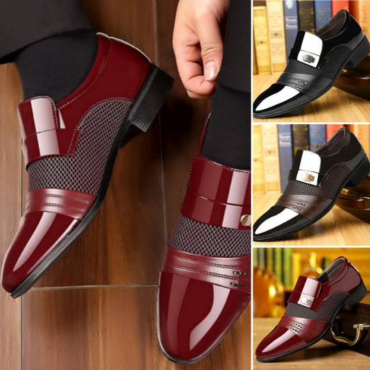 ✨ Timeless Comfort | Men's Non-Slip PU Leather Dress Shoes