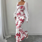 ✨ Flattering Elegance | Women's Ruched-Waist Floral Flare Dress