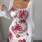 ✨ Flattering Elegance | Women's Ruched-Waist Floral Flare Dress