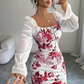 ✨ Flattering Elegance | Women's Ruched-Waist Floral Flare Dress