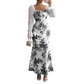 ✨ Flattering Elegance | Women's Ruched-Waist Floral Flare Dress