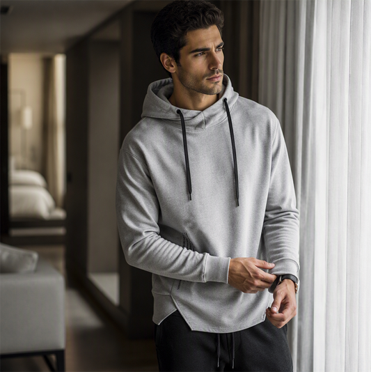 🍂 Easy Everyday Comfort | Men's Relaxed High-Neck Hooded Sweatshirt