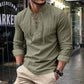 ✨ Easy Everyday Style | Men's Lace-Up Stand-Collar Cotton-Blend Shirt