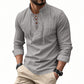 ✨ Easy Everyday Style | Men's Lace-Up Stand-Collar Cotton-Blend Shirt