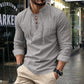 ✨ Easy Everyday Style | Men's Lace-Up Stand-Collar Cotton-Blend Shirt
