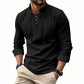 ✨ Easy Everyday Style | Men's Lace-Up Stand-Collar Cotton-Blend Shirt