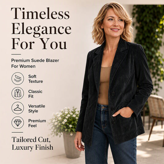 ✨ Elevated Everyday Style | Women's Soft Suede Blazer Jacket