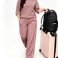 ✨ Easy Everyday Comfort | Women's Relaxed Short-Sleeve Top & Pants 2-Piece Set