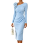 ✨ Romantic Elegance | Women's Ruched Midi Dress with 3D Rose Details
